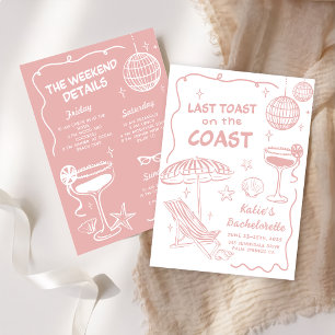 Letzten Toast rosa am Wochenende des Bachelorette Einladung