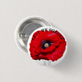 LETZTEN VERGESSEN WIR POPPY NOVEMBER 11. Weiß Button (Vorne & Hinten)