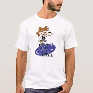 Letzter Anruf-Cartoons mit Logo und rotem Tucker T-Shirt