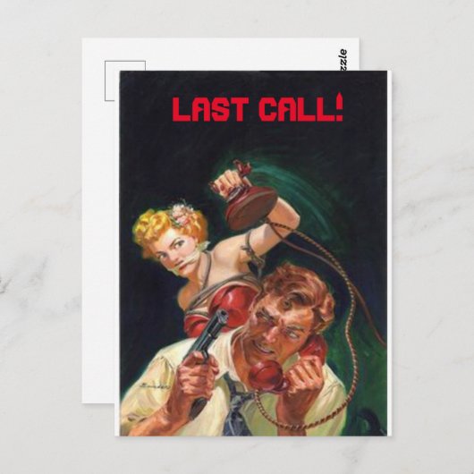 Letzter Anruf! Postkarte (Vorne/Hinten)