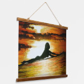 "Letzter Aufruf für Surfer-Mädchen, Wandteppich Mit Holzrahmen (Gewinkelt)