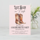 Letzter Bash in Nash Pink Cowgirl Junggeselinnen-A Einladung (Stehend Vorderseite)
