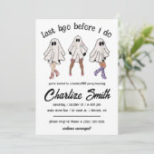 Letzter Boo, bevor ich tue! Halloween Bachelorette Einladung (Stehend Vorderseite)