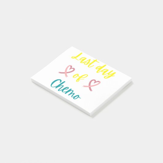 Letzter Chemo-Tag Post-it Klebezettel (angewinkelt)