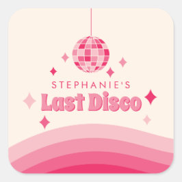 Letzter Disco Junggeselinnen-Abschied mit benutzer Quadratischer Aufkleber