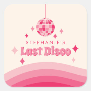 Letzter Disco Junggeselinnen-Abschied mit benutzer Quadratischer Aufkleber