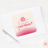 Letzter Disco Junggeselinnen-Abschied mit benutzer Quadratischer Aufkleber (Umschlag)