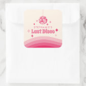 Letzter Disco Junggeselinnen-Abschied mit benutzer Quadratischer Aufkleber (Tasche)