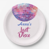Letzter Disco-Junggeselinnen-Abschied | Papiertell Pappteller (Vorderseite)