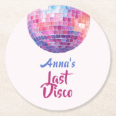 Letzter Disco-Junggeselinnen-Abschied | Pappunters Runder Pappuntersetzer (Vorderseite)