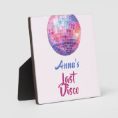 Letzter Disco-Junggeselinnen-Abschied | Rosa Flyer Fotoplatte (Vorderseite)