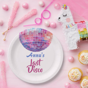 Letzter Disco-Junggesellinnenabschied Pappteller
