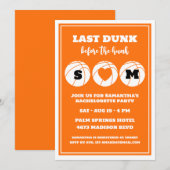 Letzter Dunk vor dem Hunk-Basketball-Bachelorette Einladung (Vorne/Hinten)
