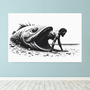 Letzter Fisch in Nineveh Leinwanddruck