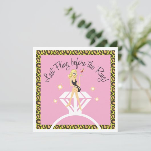 Letzter Fling vor der Ring Bachelorette Einladung (Stehend Vorderseite)