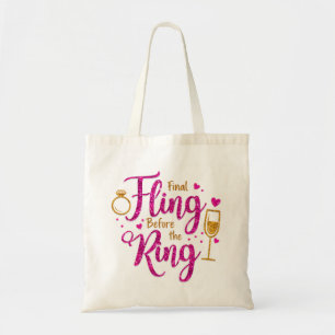 Letzter Flirt vor dem Ring Rosa Glitter Tragetasche