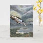 "Letzter Flug-" Feder-Gruß-Karte Karte (Gelbe Blume)