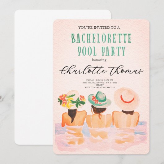 Letzter Flug vor dem Ring Bachelorette Bash Einladung (Vorne/Hinten)