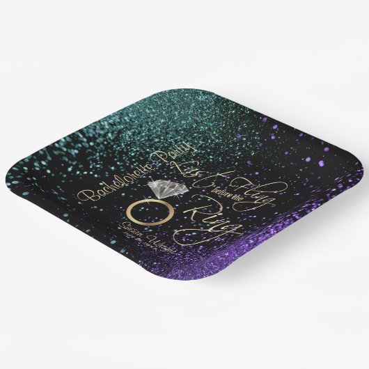 Letzter Junggeselinnen-Abschied - Aquamarin und Li Pappteller (Gewinkelt)