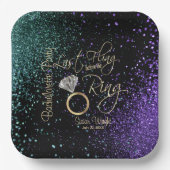 Letzter Junggeselinnen-Abschied - Aquamarin und Li Pappteller (Vorderseite)