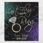 Letzter Junggeselinnen-Abschied - Aquamarin und Li Weinetikett (Einzelnes Label)