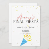 Letzter Junggeselinnen-Abschied von Fiesta Einladung (Vorne/Hinten)