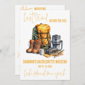 Letzter Pfad, Wandern Bachelorette Wochenende Part Einladung (Vorne/Hinten)