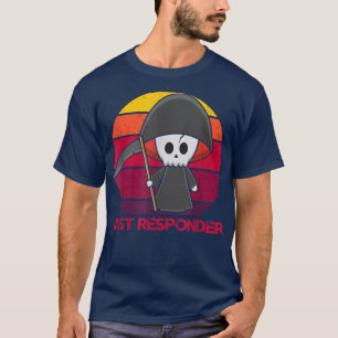 Letzter Responder Skelett, bekleidet, dunkler Sens T-Shirt