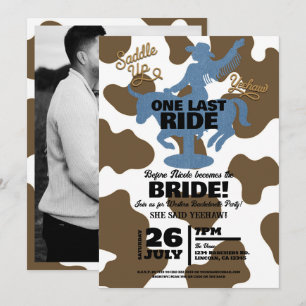 Letzter Ritt Denim Cowgirl Western Junggesellinnen Einladung