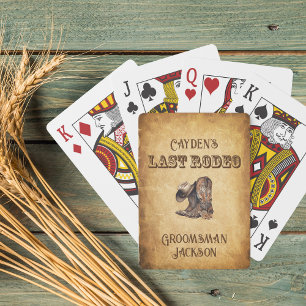 Letzter Rodeo Cowboy Grunge Braune Junggesellenpar Spielkarten