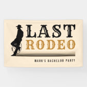 Letzter Rodeo-Cowboy-Junggesellenabschied Tan Brow Banner (Horizontal)