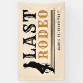 Letzter Rodeo-Cowboy-Junggesellenabschied Tan Brow Banner (Vertikal)