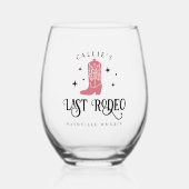 Letzter Rodeo Cowgirl Junggeselinnen-Abschied Weinglas Ohne Stiel (Vorderseite)
