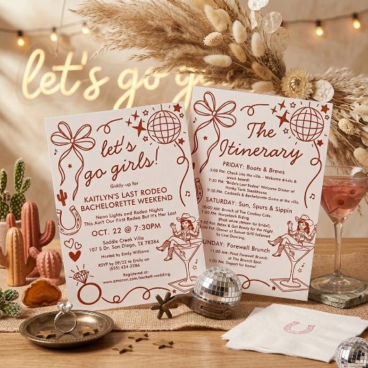 Letzter Rodeo-Cowgirl-Junggesellinnen-Wochenend-Au Einladung