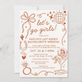Letzter Rodeo-Cowgirl-Junggesellinnen-Wochenend-Au Einladung (Vorderseite)