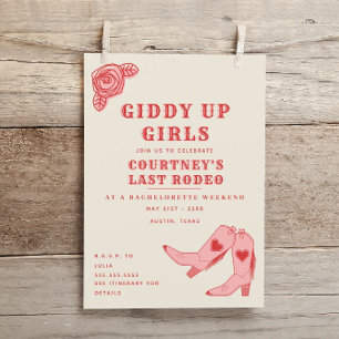 Letzter Rodeo Giddy Up Junggesellinnen-Abschieds-W Einladung