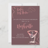 Letzter Rodeo-Junggeselinnen-Abschied Einladung (Vorderseite)