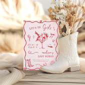 Letzter Rodeo Pink & Red Western Cowgirl Junggesel Einladung