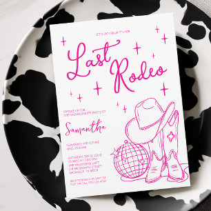 Letzter Rodeo Pinke Cowgirl Disco Junggesellinnena Einladung