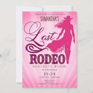 Letzter Rodeo Pinke Cowgirl Nashville Junggesellin Einladung
