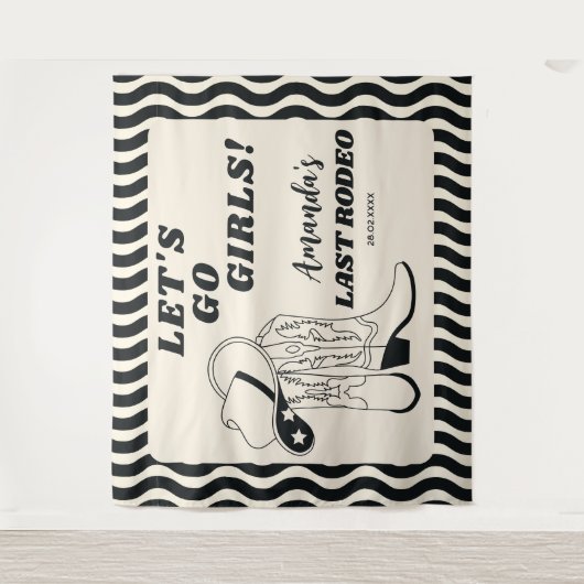 Letzter Rodeo Retro Western Junggeselinnen-Abschie Wandteppich (Vorderseite)