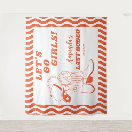 Letzter Rodeo Retro Western Junggeselinnen-Abschie Wandteppich (Vorderseite)