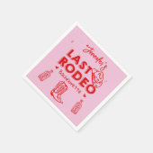 Letzter Rodeo Rosa Red Cowgirl Junggeselinnen-Absc Serviette (Ecke)