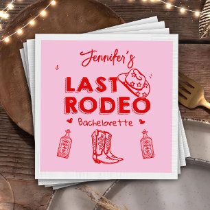 Letzter Rodeo Rosa Red Cowgirl Junggeselinnen-Absc Serviette