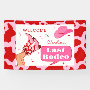 Letzter Rodeo Rot & Rosa Junggeselinnen-Abschied W Banner