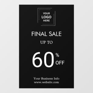 Letzter Sale Black Business Event Store Fensteraufkleber