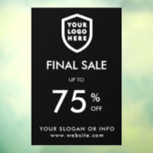 Letzter Sale | Business Event Logo Store Discount  Fensteraufkleber (Blatt 3)