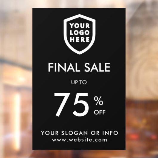 Letzter Sale | Business Event Logo Store Discount  Fensteraufkleber (Blatt 2)