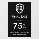 Letzter Sale | Business Event Logo Store Discount  Fensteraufkleber (Blatt)