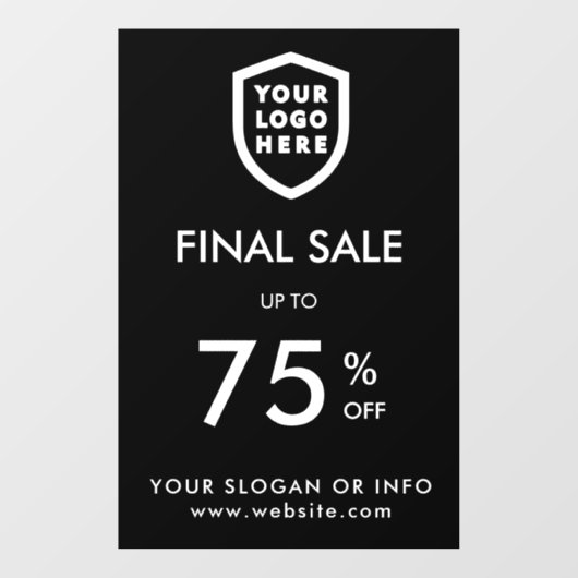 Letzter Sale | Business Event Logo Store Discount  Fensteraufkleber (Blatt)
